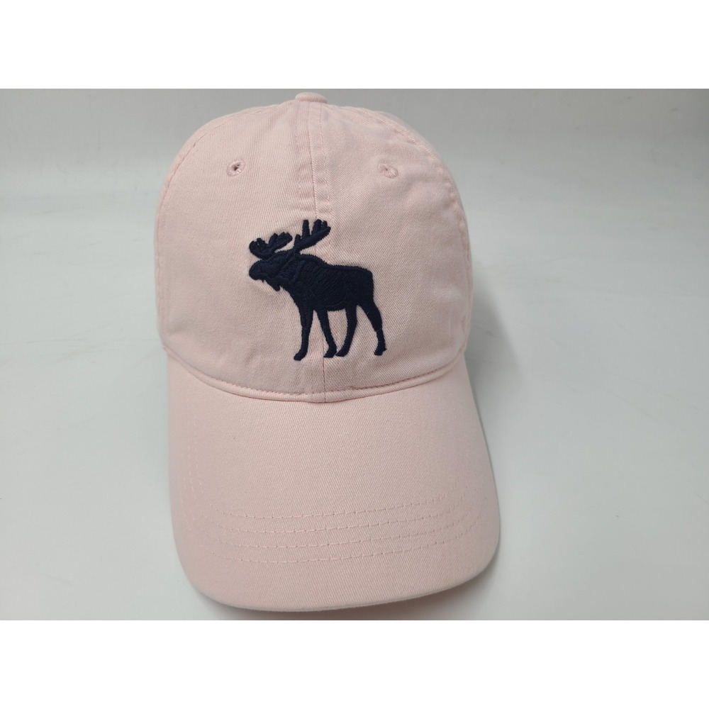 Women Abercrombie & Fitch Moose Adjustable Hat Cap Cotton Casual Dad Pink Blue
